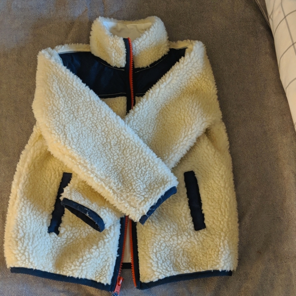 Boys Jcrew 4/5 Sherpa Jacket EUC
